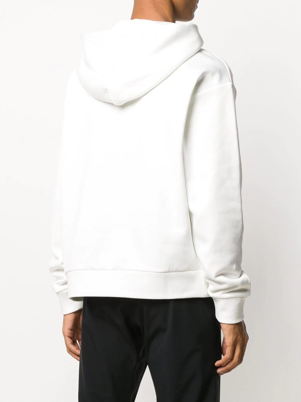 logo print rib-trimmed hoodie - 4