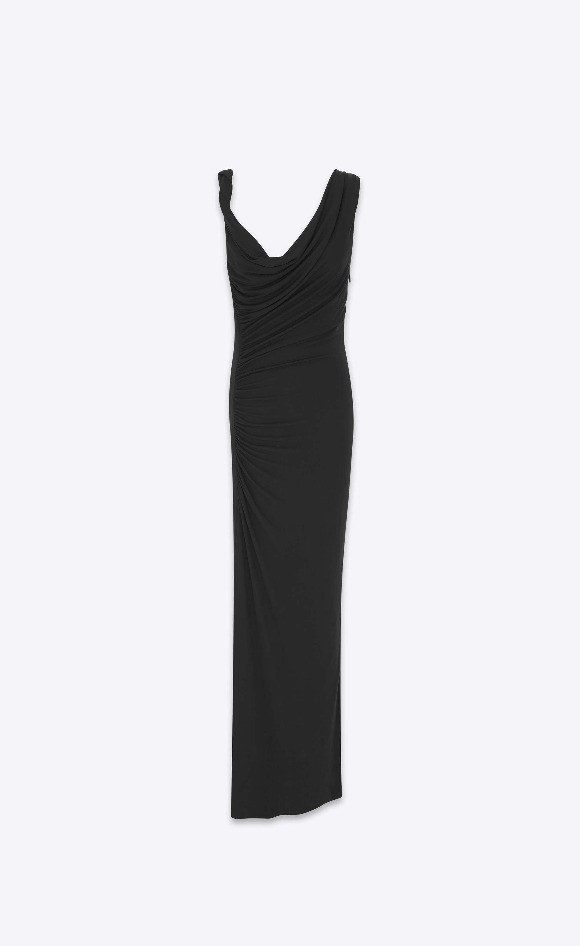 long draped dress in crepe jersey - 1