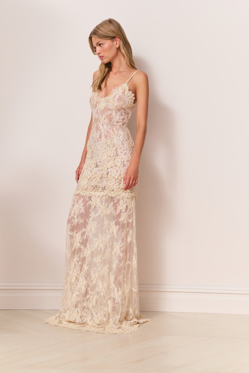 Noira Lace Pearl-Embellished Gown 5