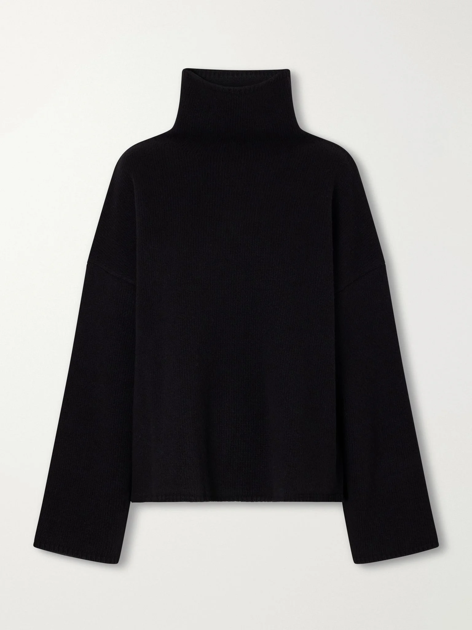 Amie merino wool and cashmere-blend turtleneck sweater Black - 1
