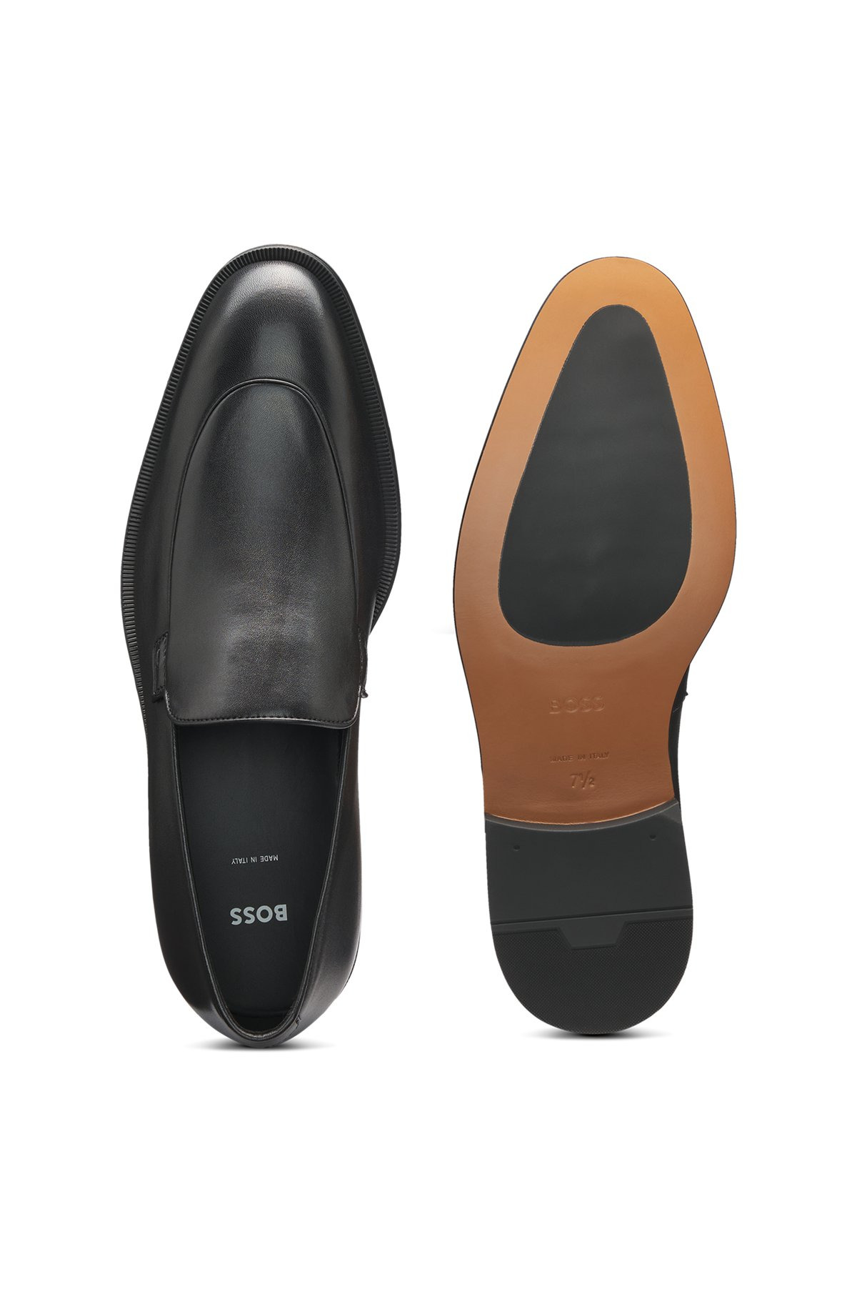 LEATHER LOAFERS WITH APRON TOE - 4