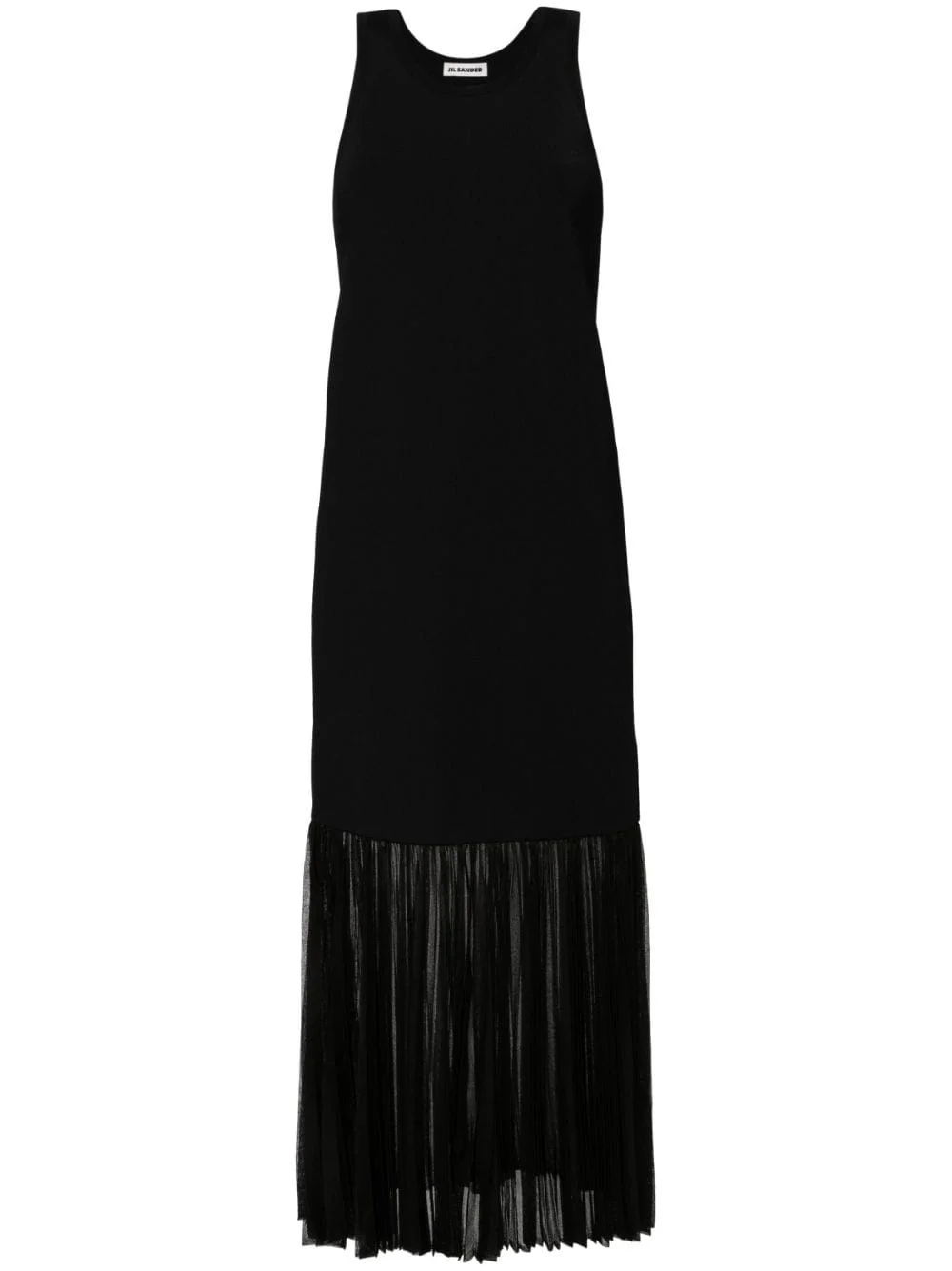 plissé-detailed knitted maxi dress - 1