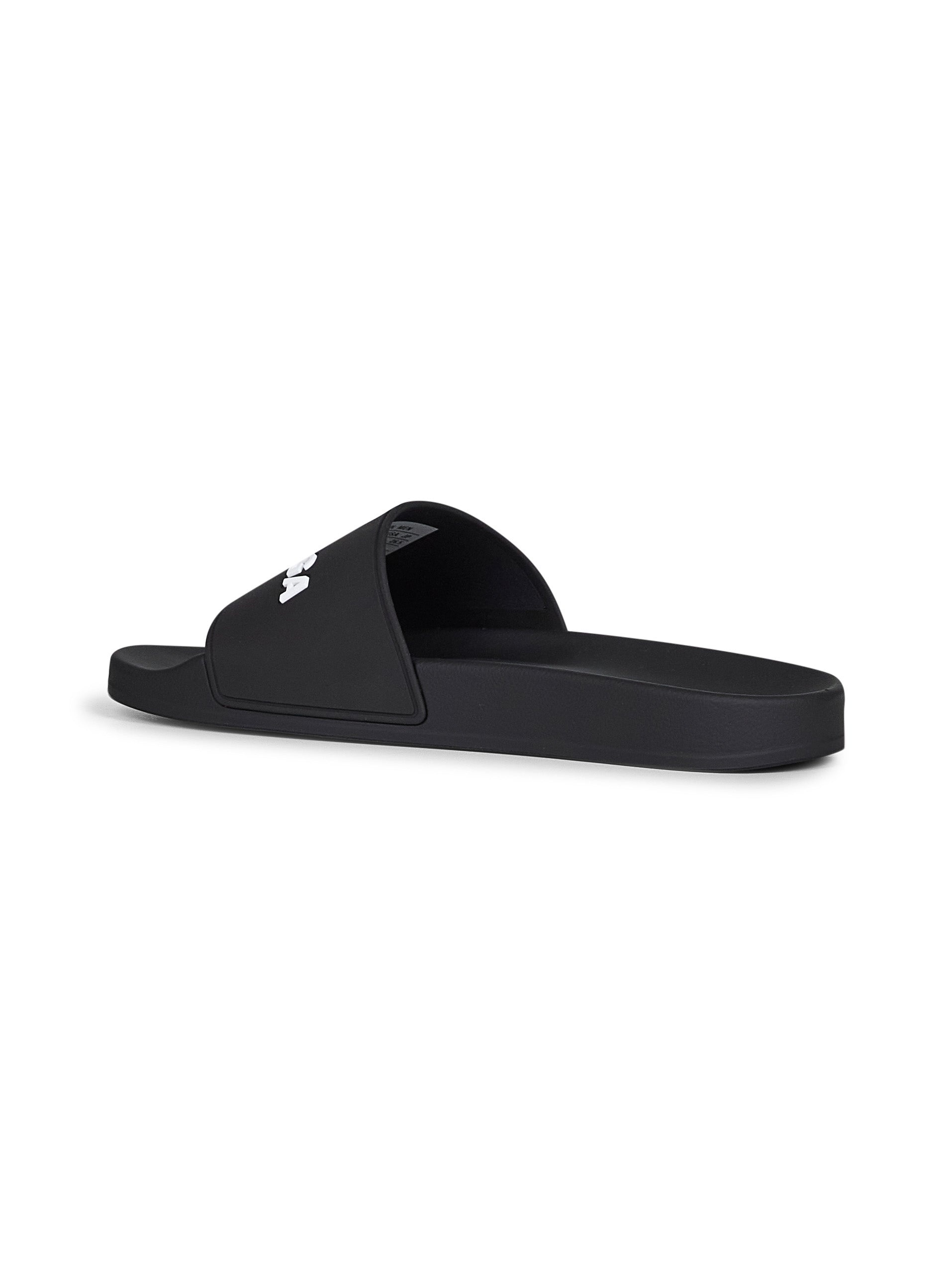 Black rubber Pool Slide sandals - 3