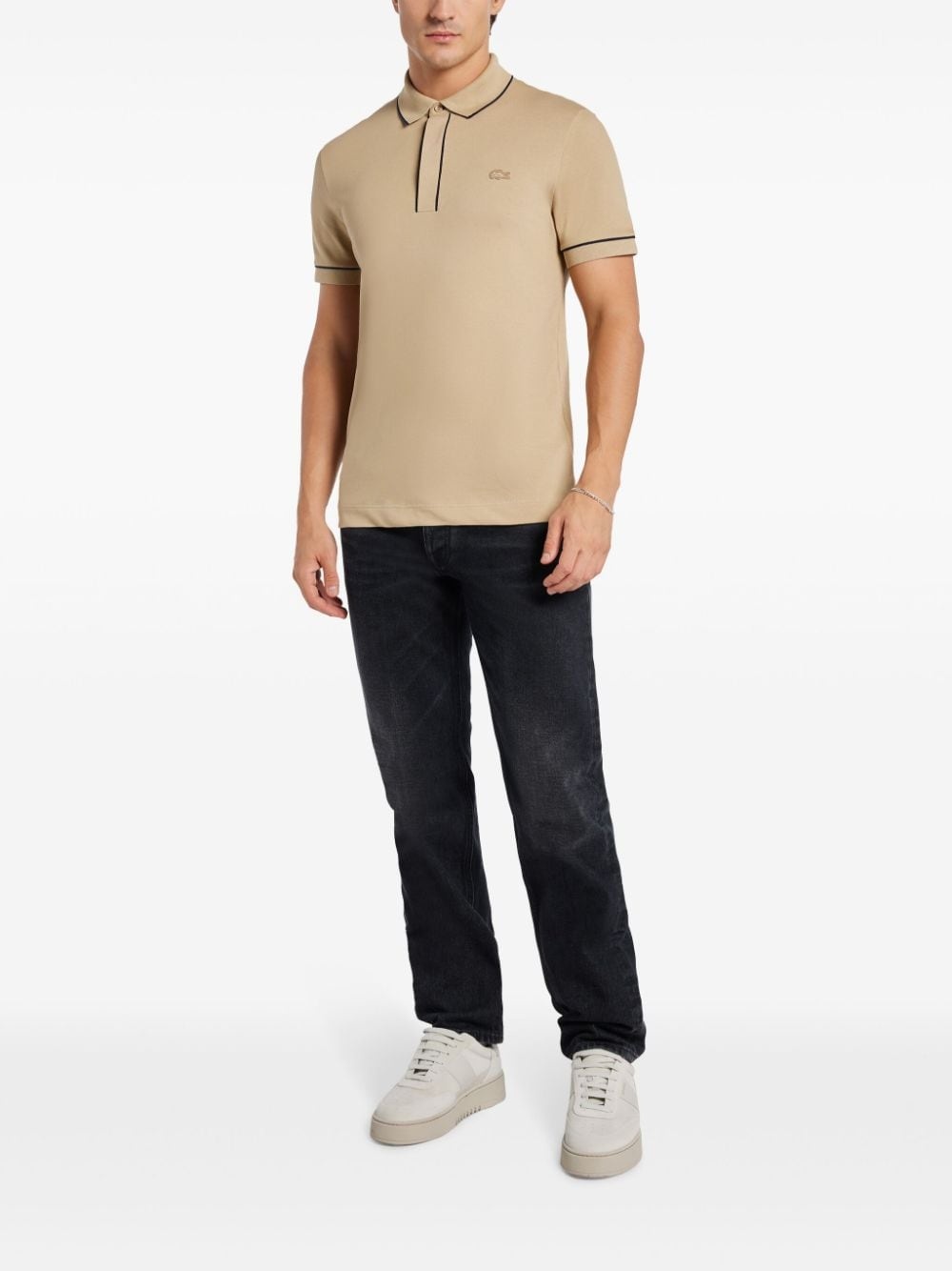 logo-patch polo shirt - 2