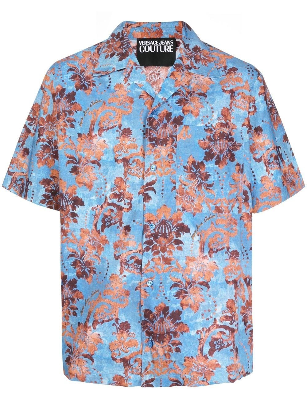 floral-print short-sleeved shirt - 1