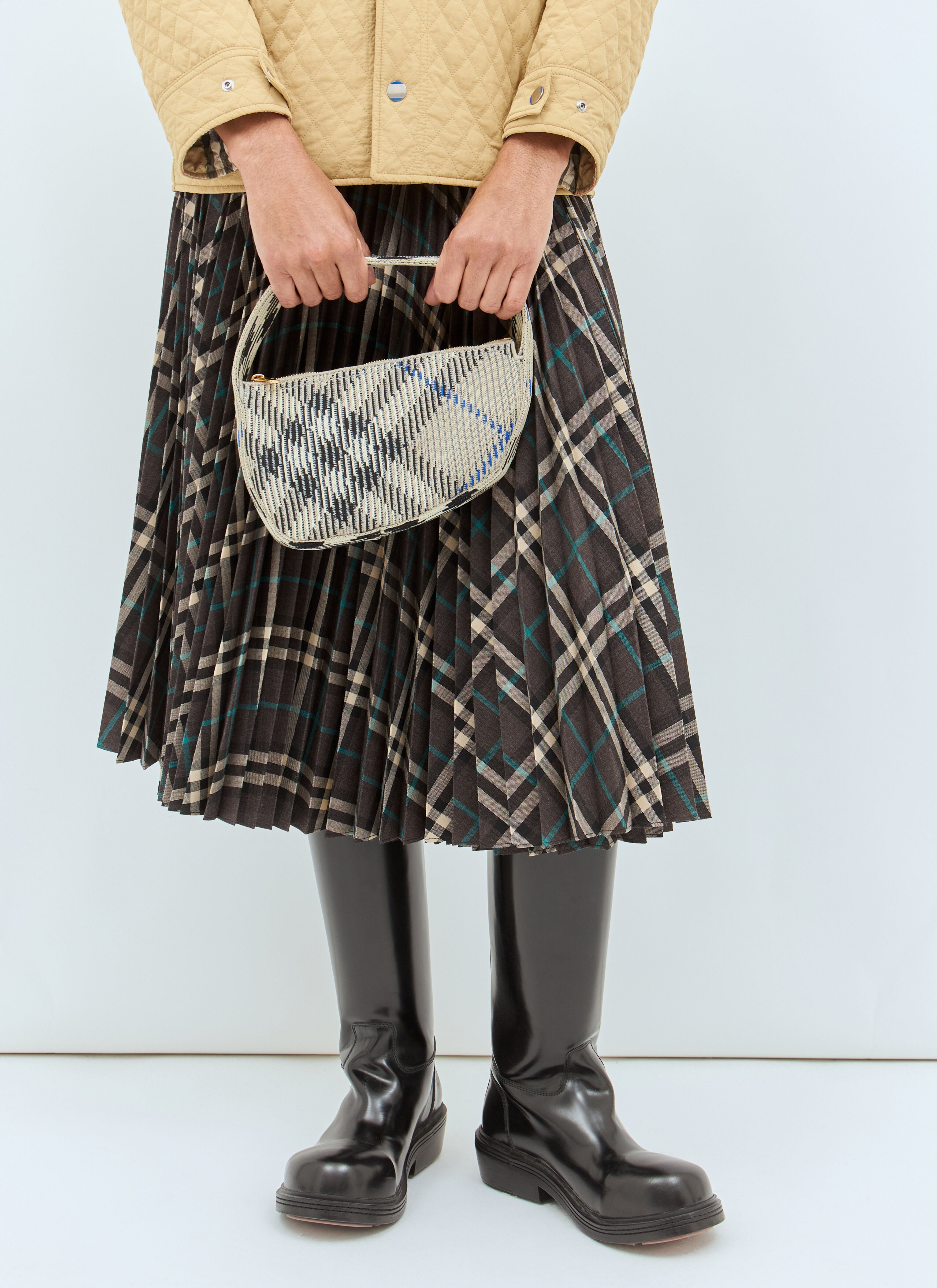 Check Mini Knitted Shoulder Bag - 3
