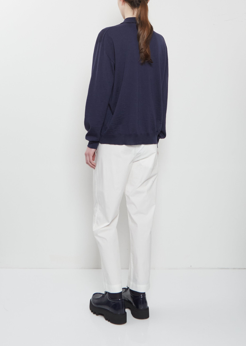 SOFIE D'HOORE Morse Wool Polo Sweater — Midnight outlook