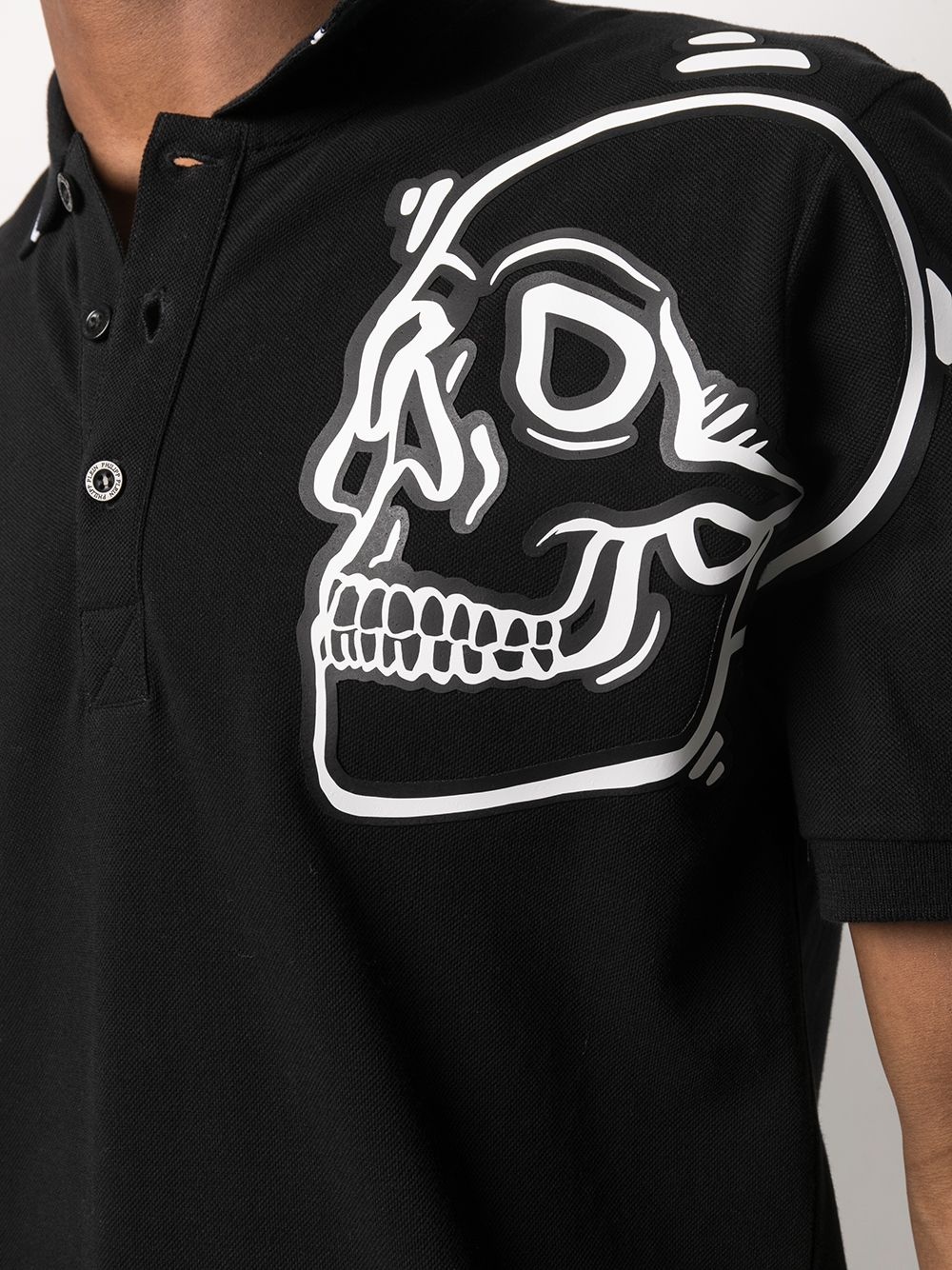 Outline Skull short-sleeved polo shirt  - 5