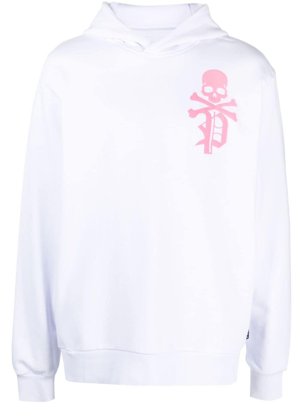 Gothic Plein logo-flocked cotton hoodie - 1