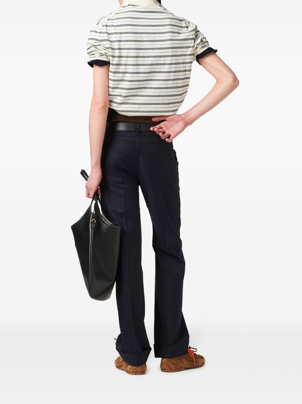 striped knitted cotton polo shirt - 3