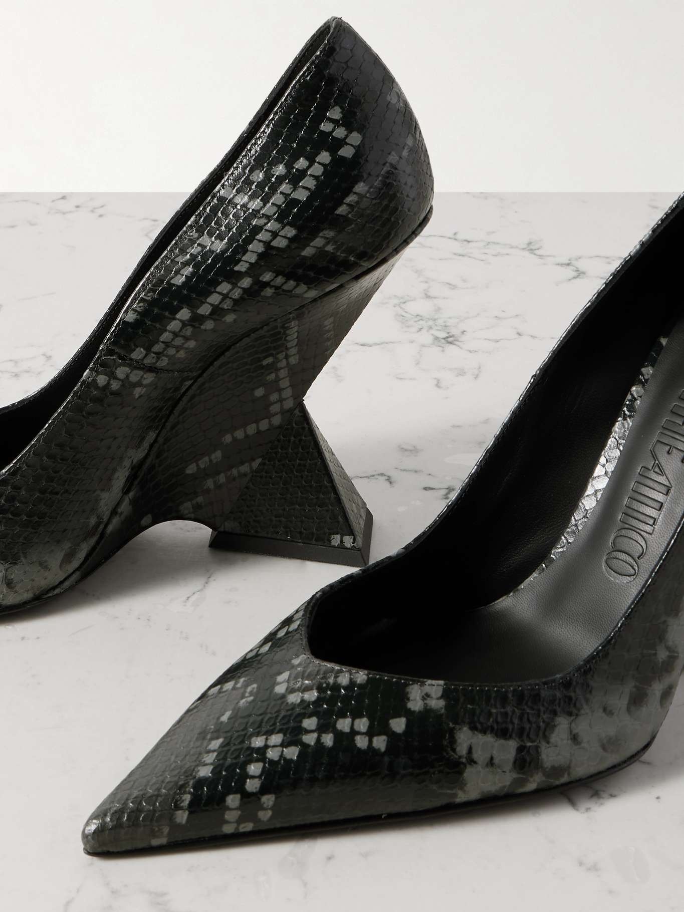 Cheope snake-effect leather pumps Snake print - 4
