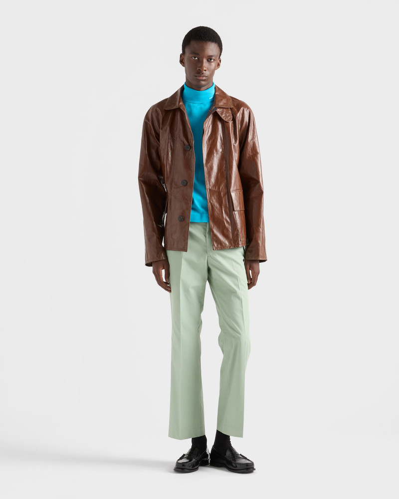 Prada Vintage-look leather blouson jacket outlook