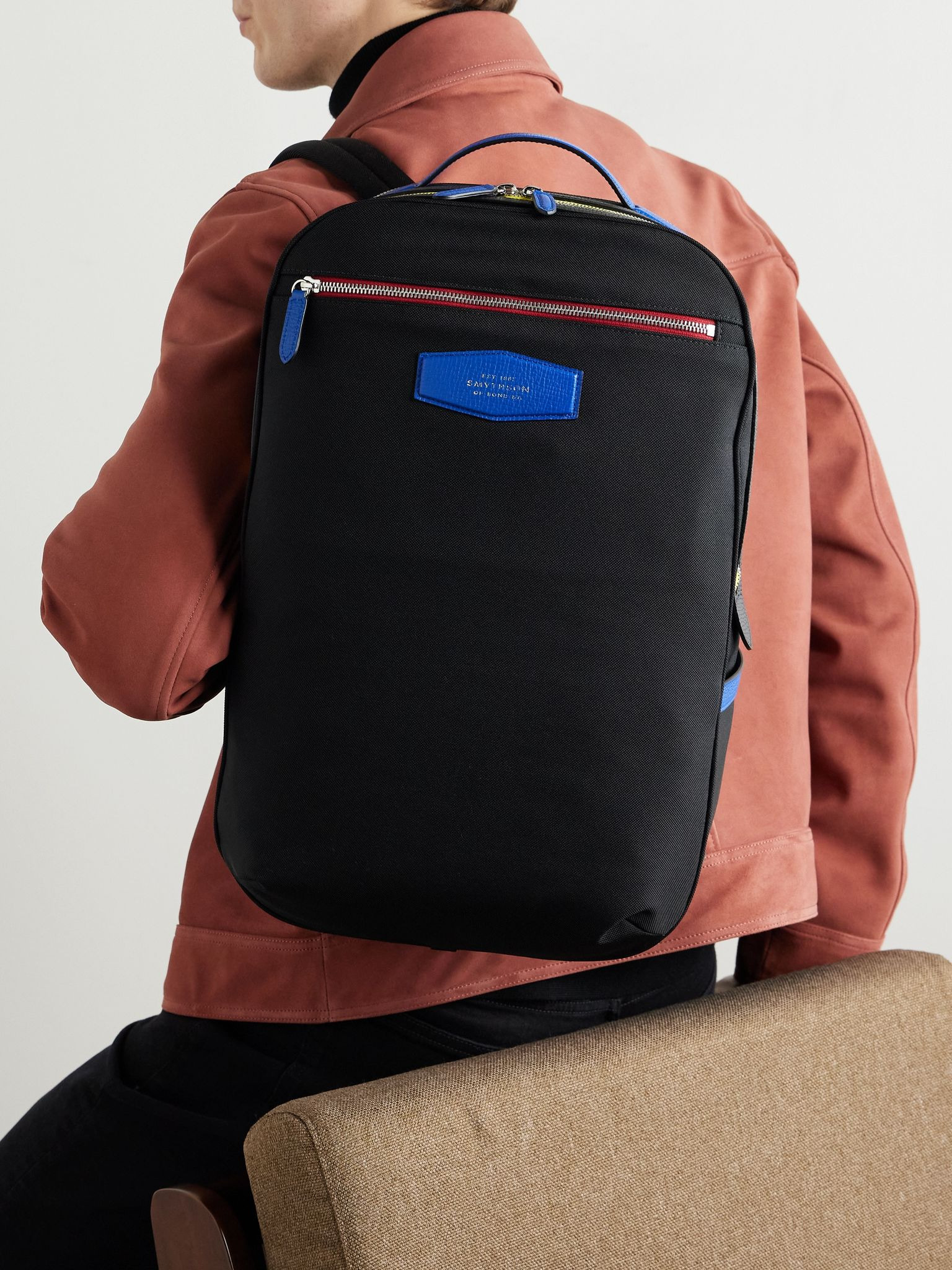 Norton Leather-Trimmed ECONYL® Backpack Black - 2