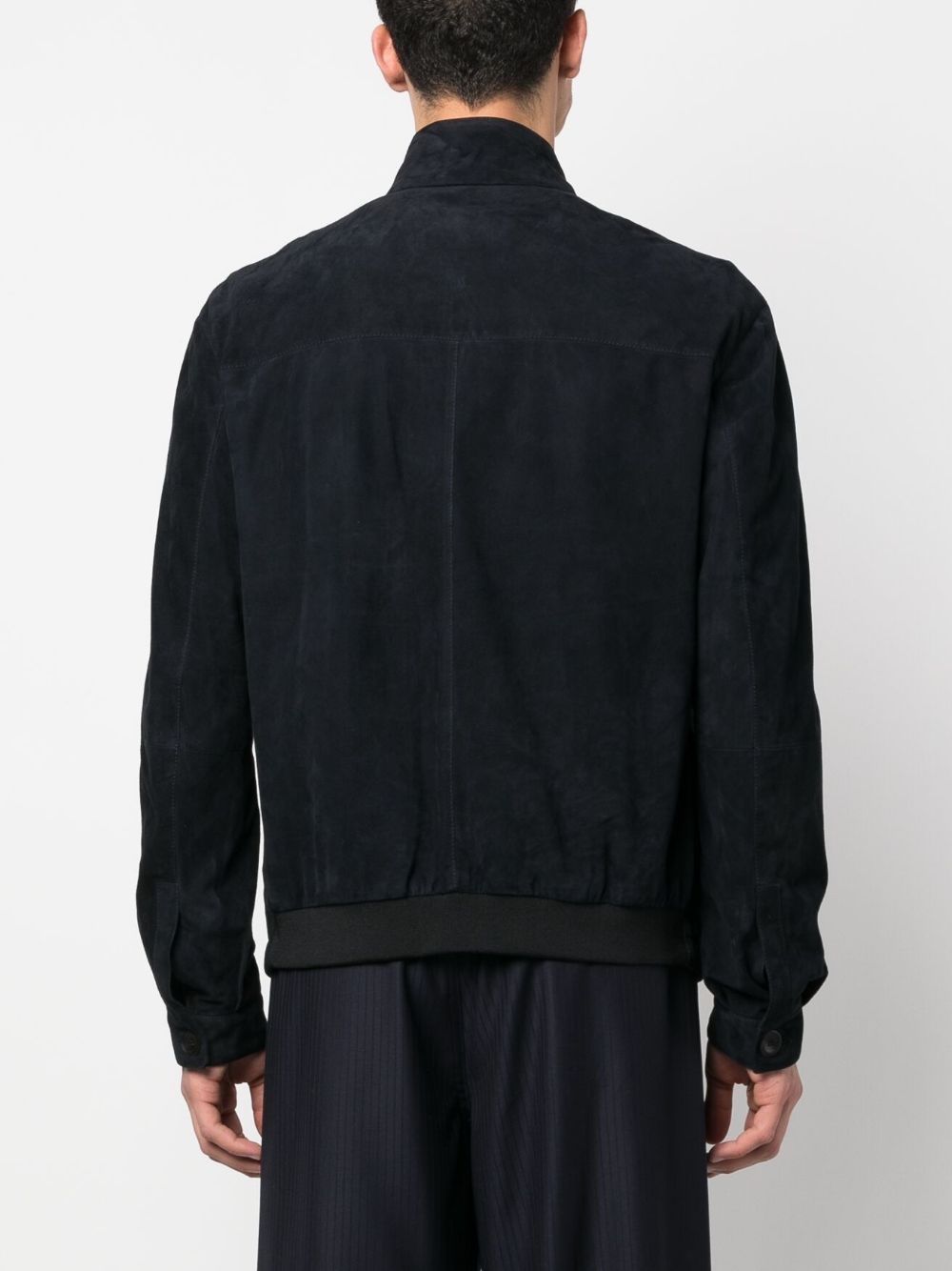 high-neck suede shirt jacket - 4