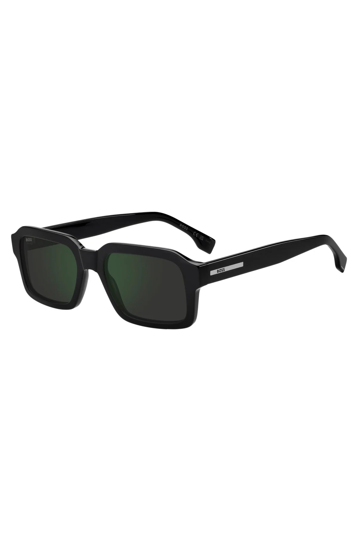 BLACK ACETATE SUNGLASSES WITH GREEN GRADIENT LENSES - 1