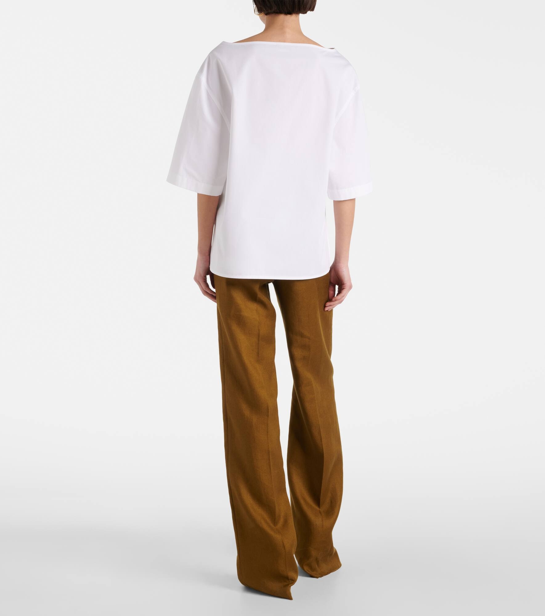Oversized cotton poplin top - 3