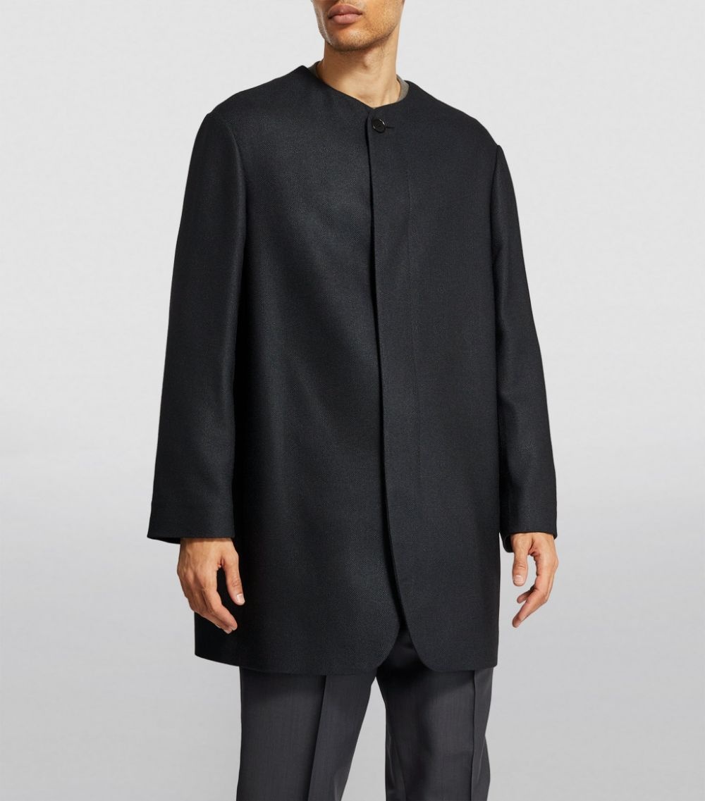 Silk Button-Up Coat - 3