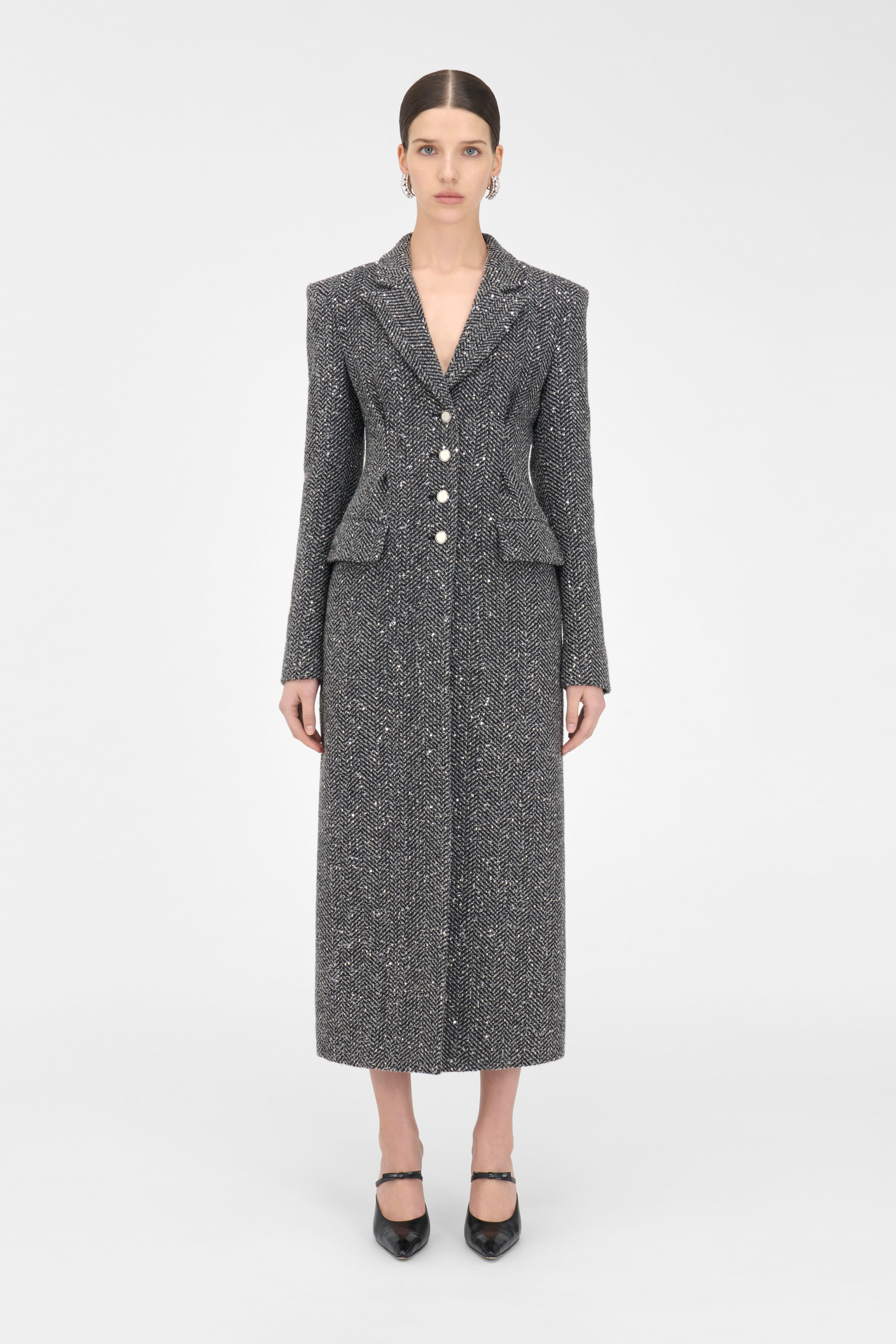 SEQUIN TWEED COAT - 3