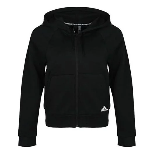 (WMNS) adidas Must Haves Hoodie 'Black' DU6570 - 1
