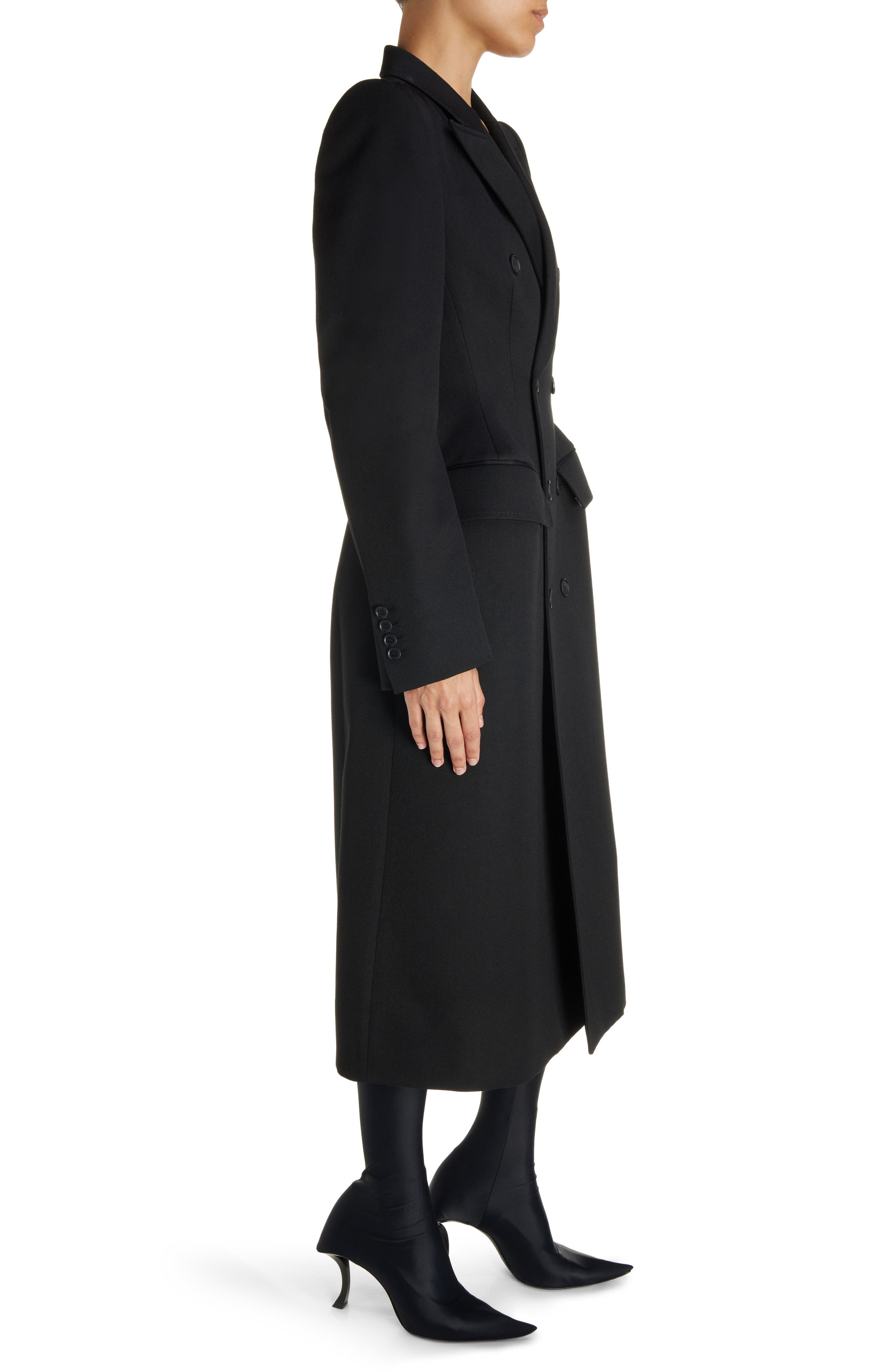 Hourglass Double Breasted Wool Gabardine Coat - 3