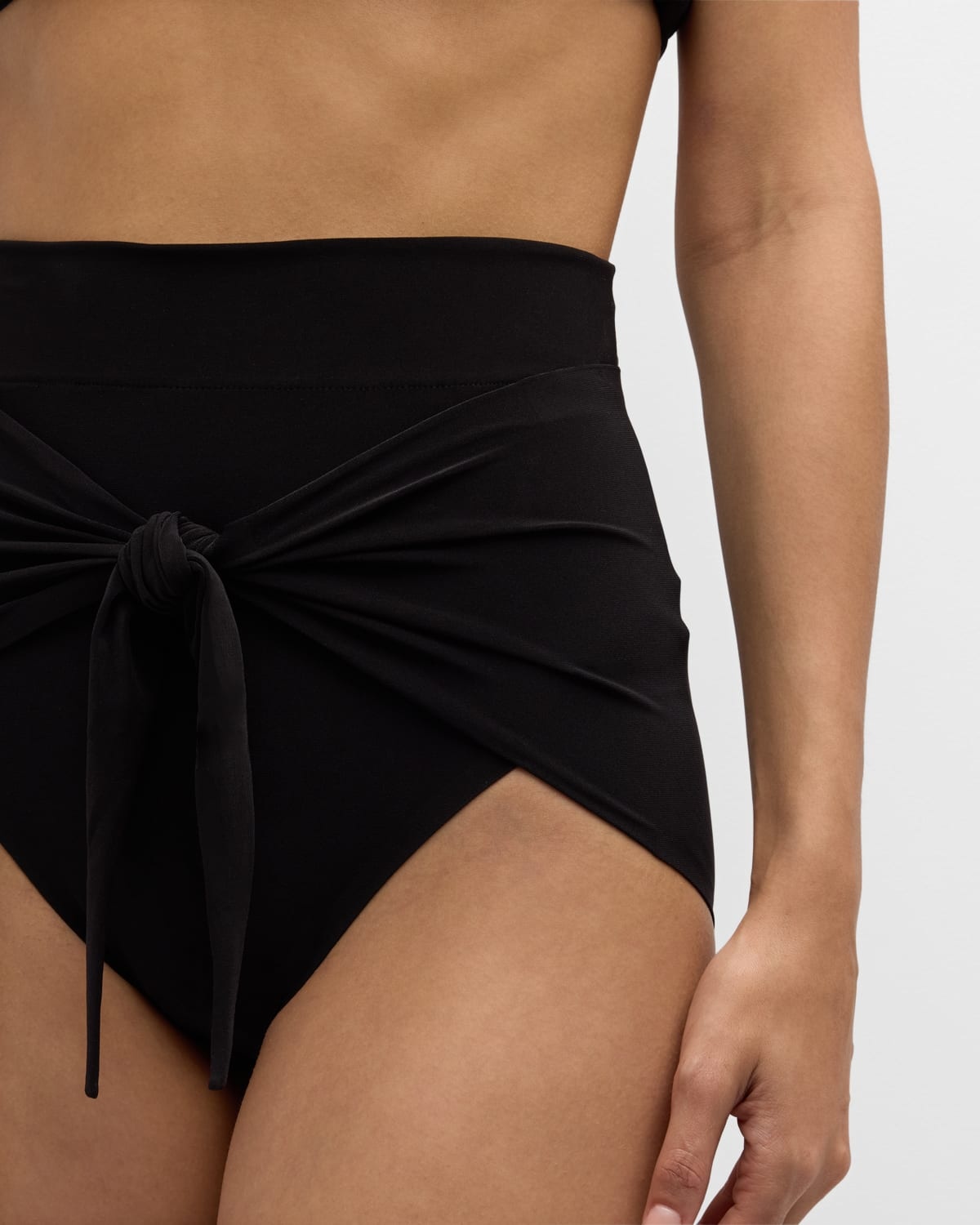 Diaper Tie-Front High-Waist Bikini Bottom - 5