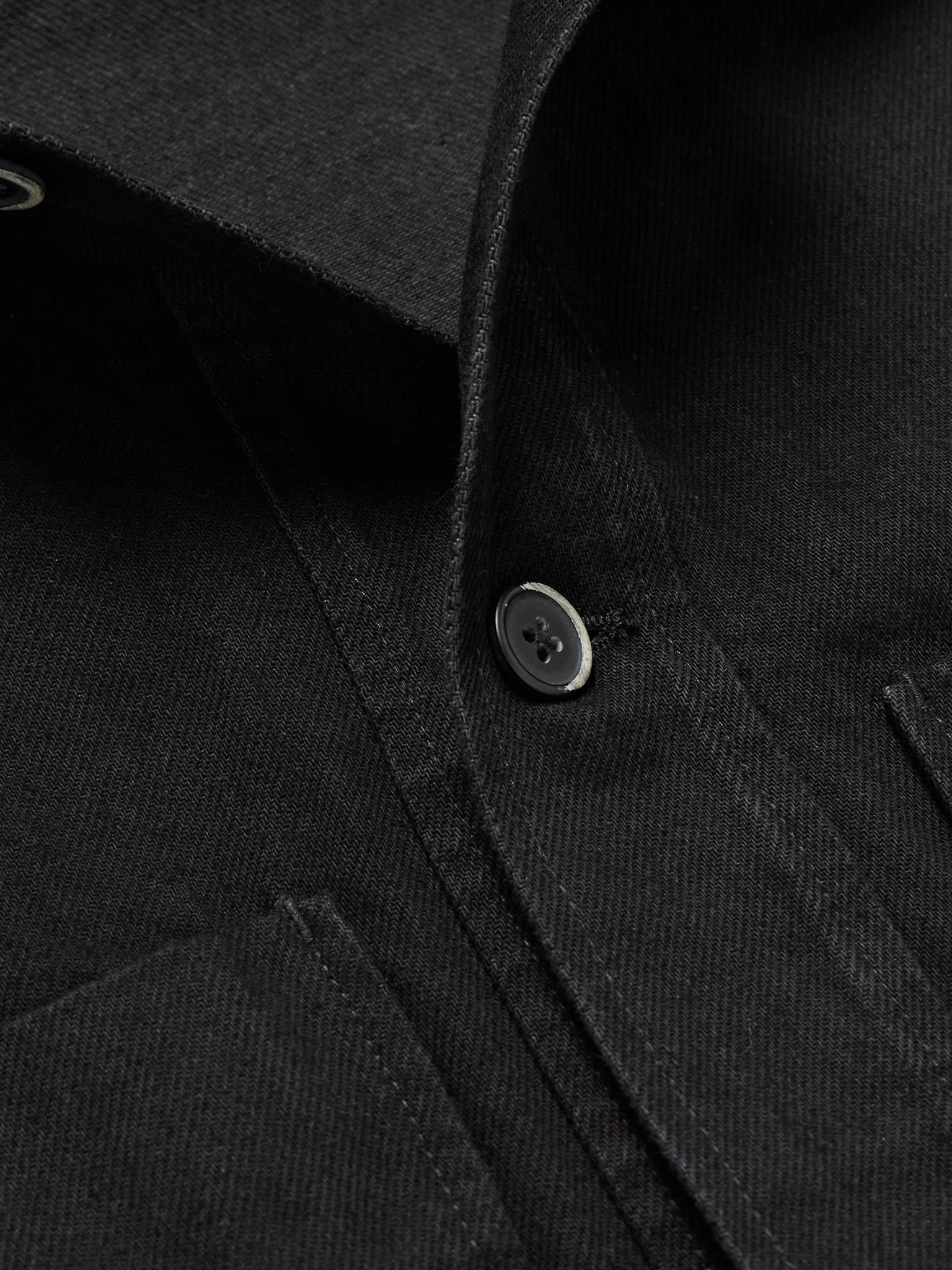 Capitan Washed Denim Overshirt Black - 4