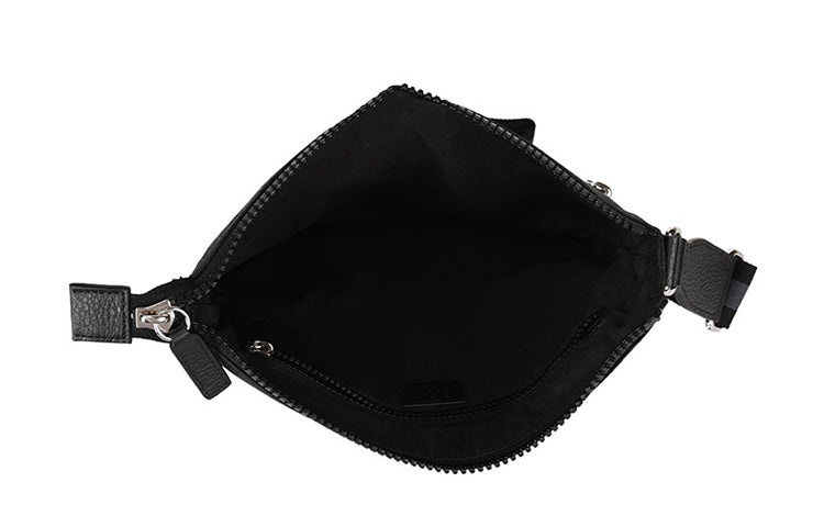 Men's Gucci Logo Leather Logo Stripe Webbing Shoulder Strap Nylon Shoulder Messenger Bag Black 44918 - 4