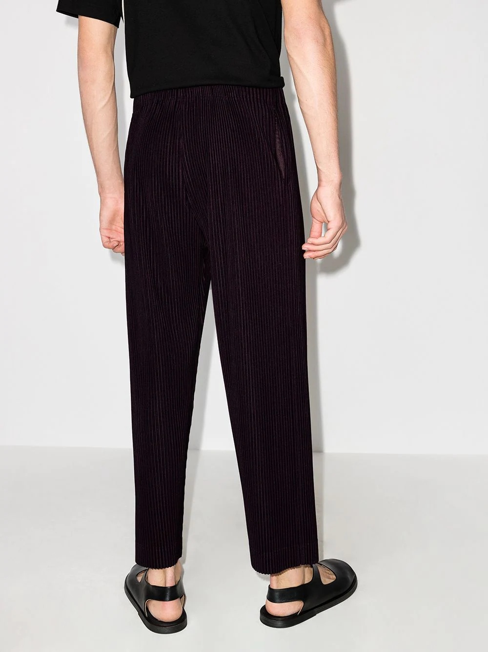 plissé-effect tapered trousers - 3