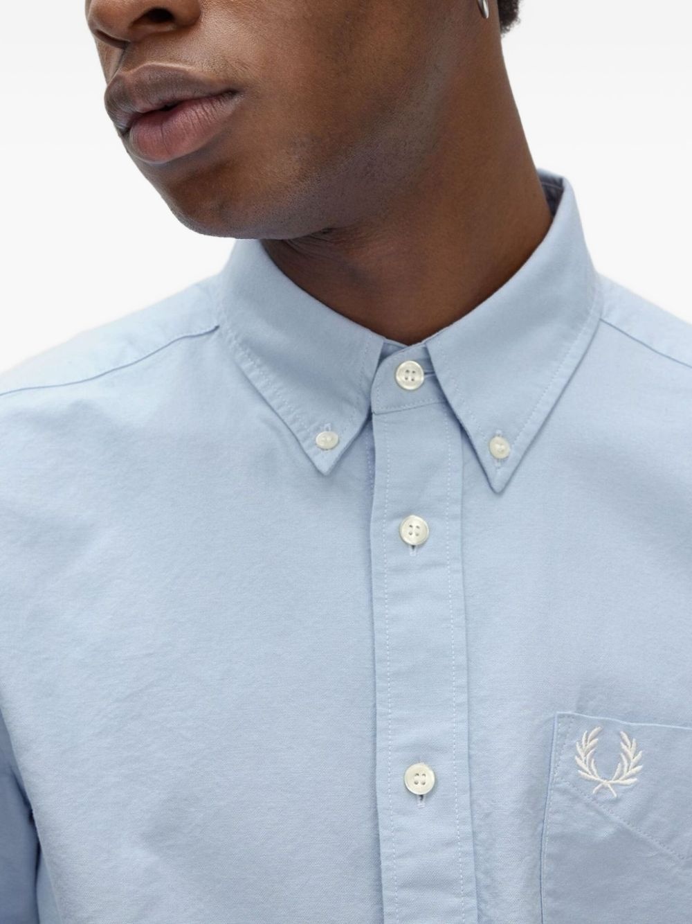 logo-embroidered button-down shirt - 5