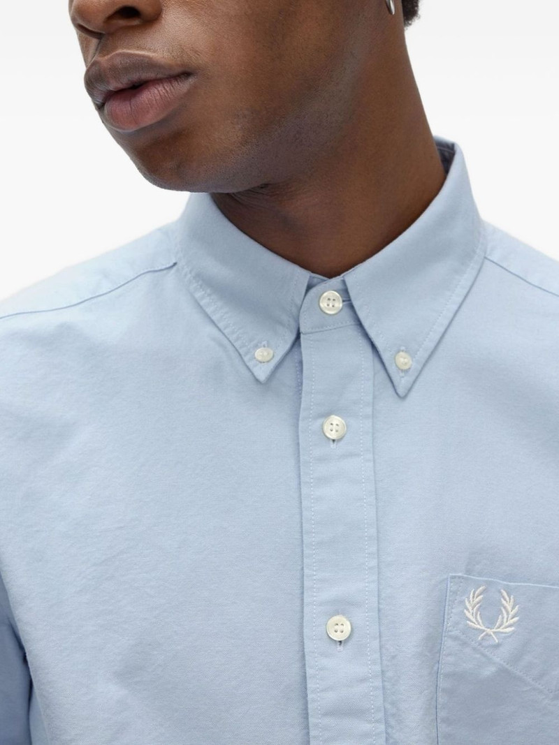 logo-embroidered button-down shirt 5
