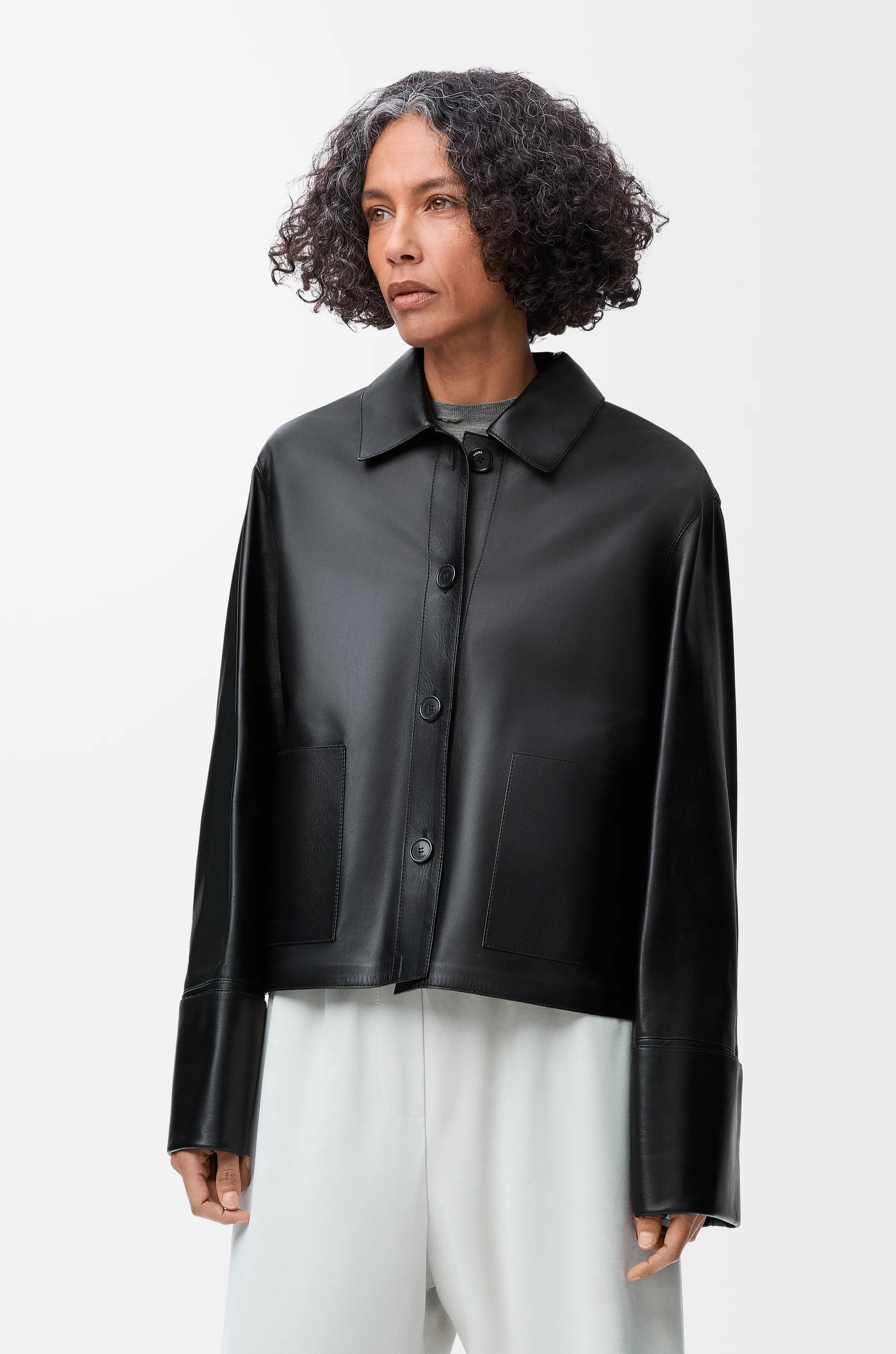 Turn-up jacket in nappa lambskin - 3