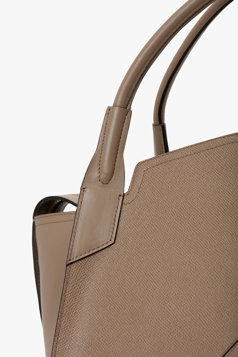 Victoria Bag In Dove Grey Grained Leather 7