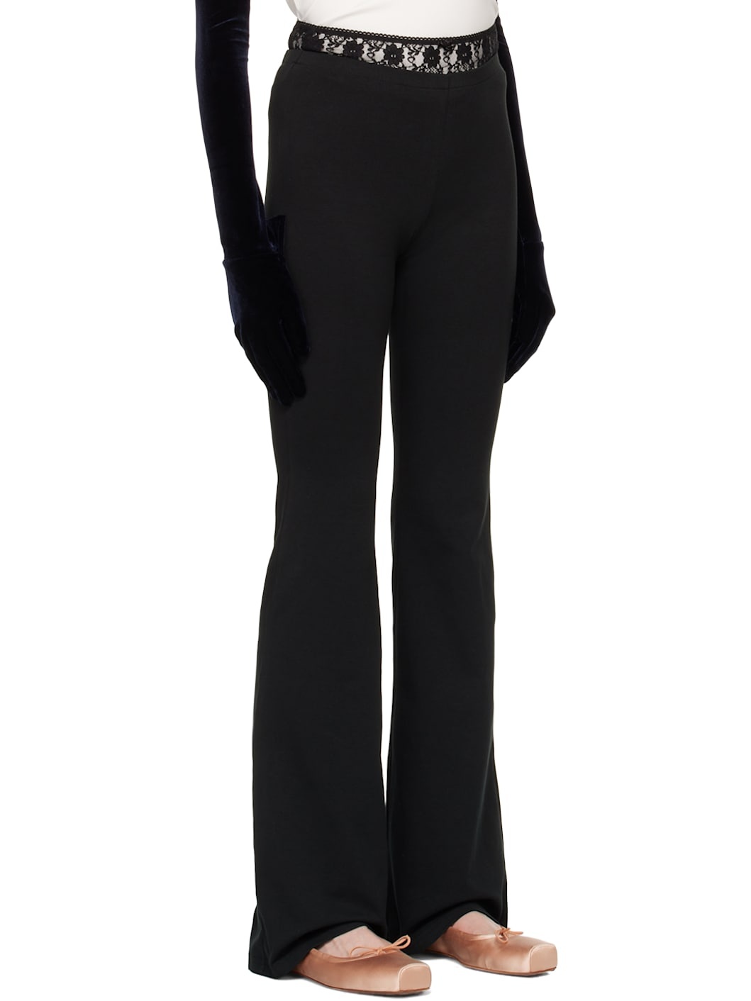 Black Panty Waist Lounge Pants - 2