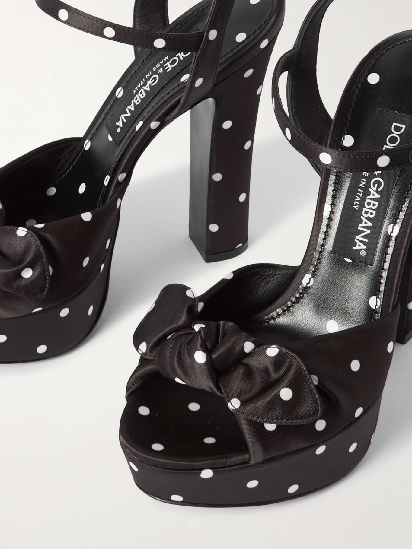 Keira embellished polka-dot satin sandals - 4