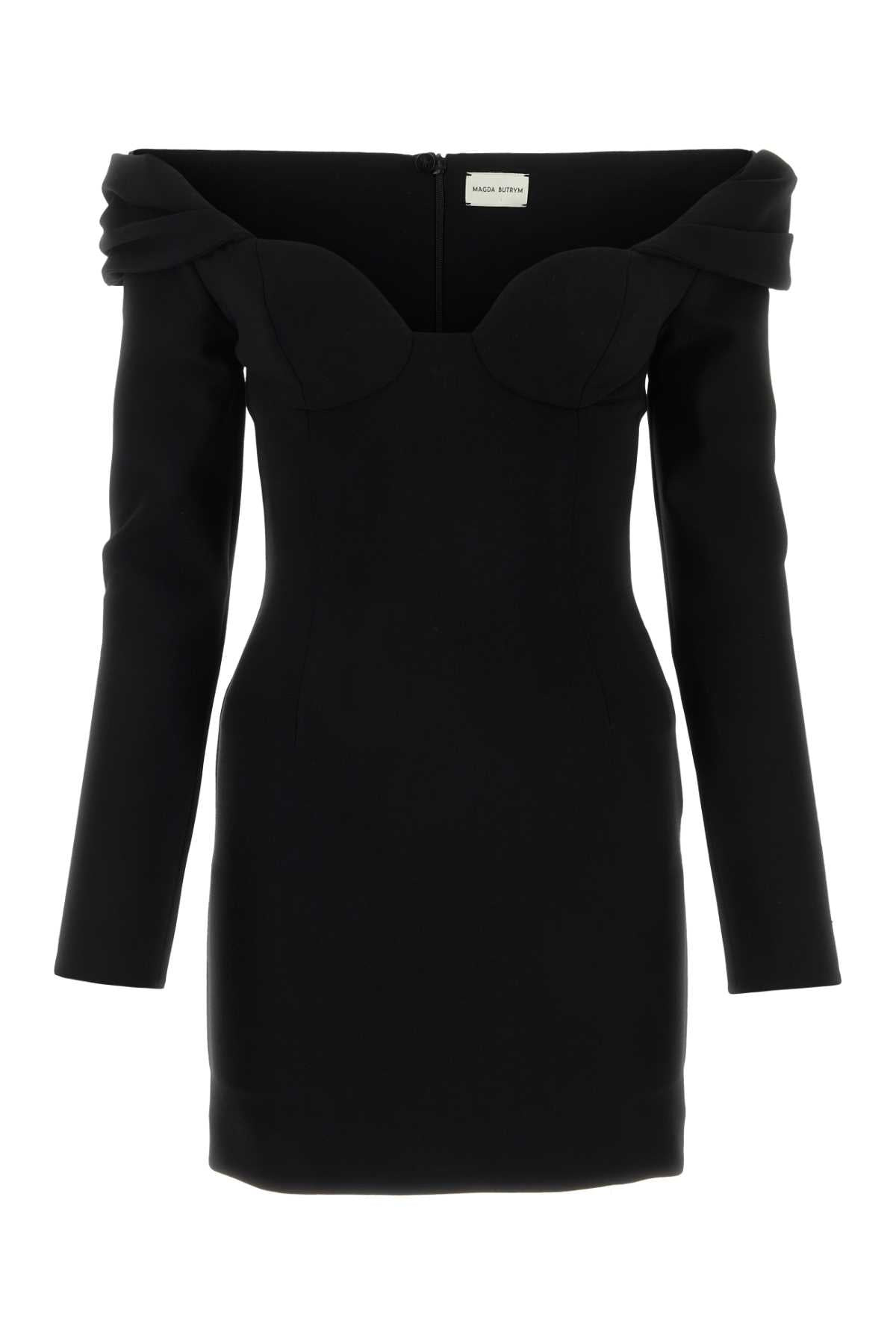 Magda Butrym Women Black Stretch Wool Mini Dress - 1