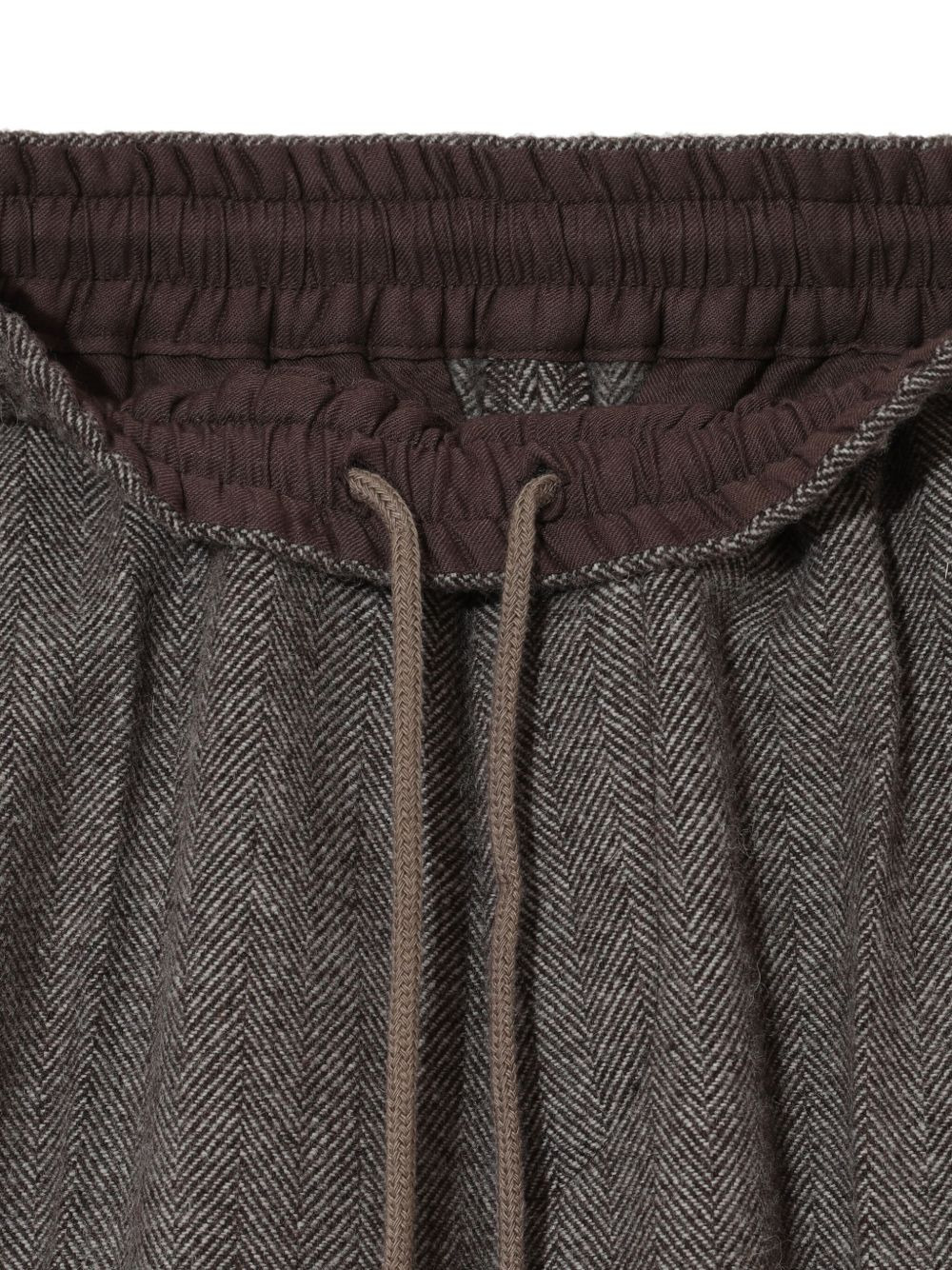 UP2E1507 herringbone elastic-waist trousers - 5