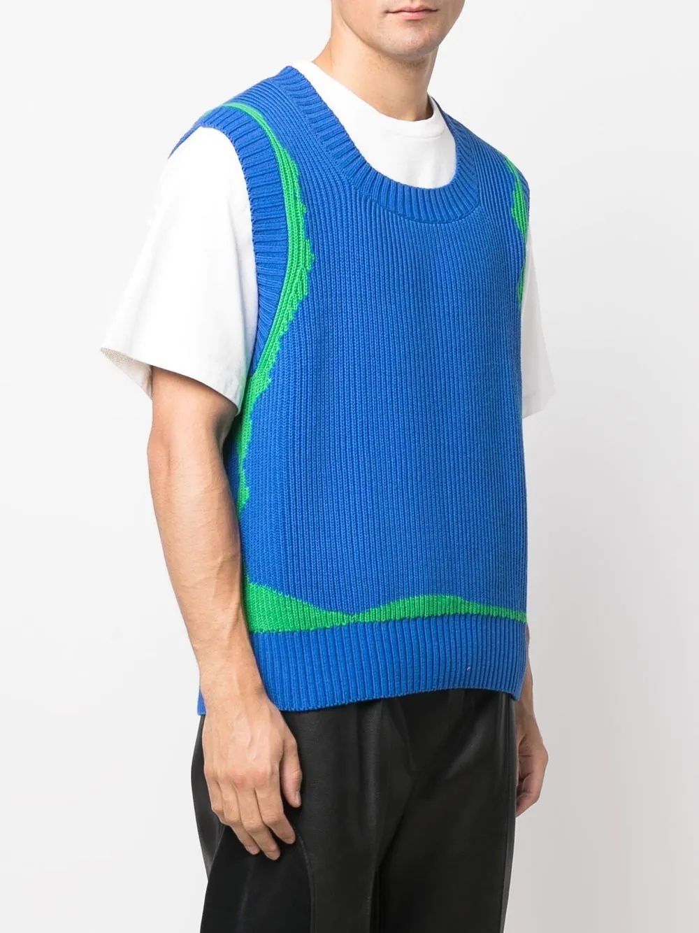 contrast-trim sweater vest - 4