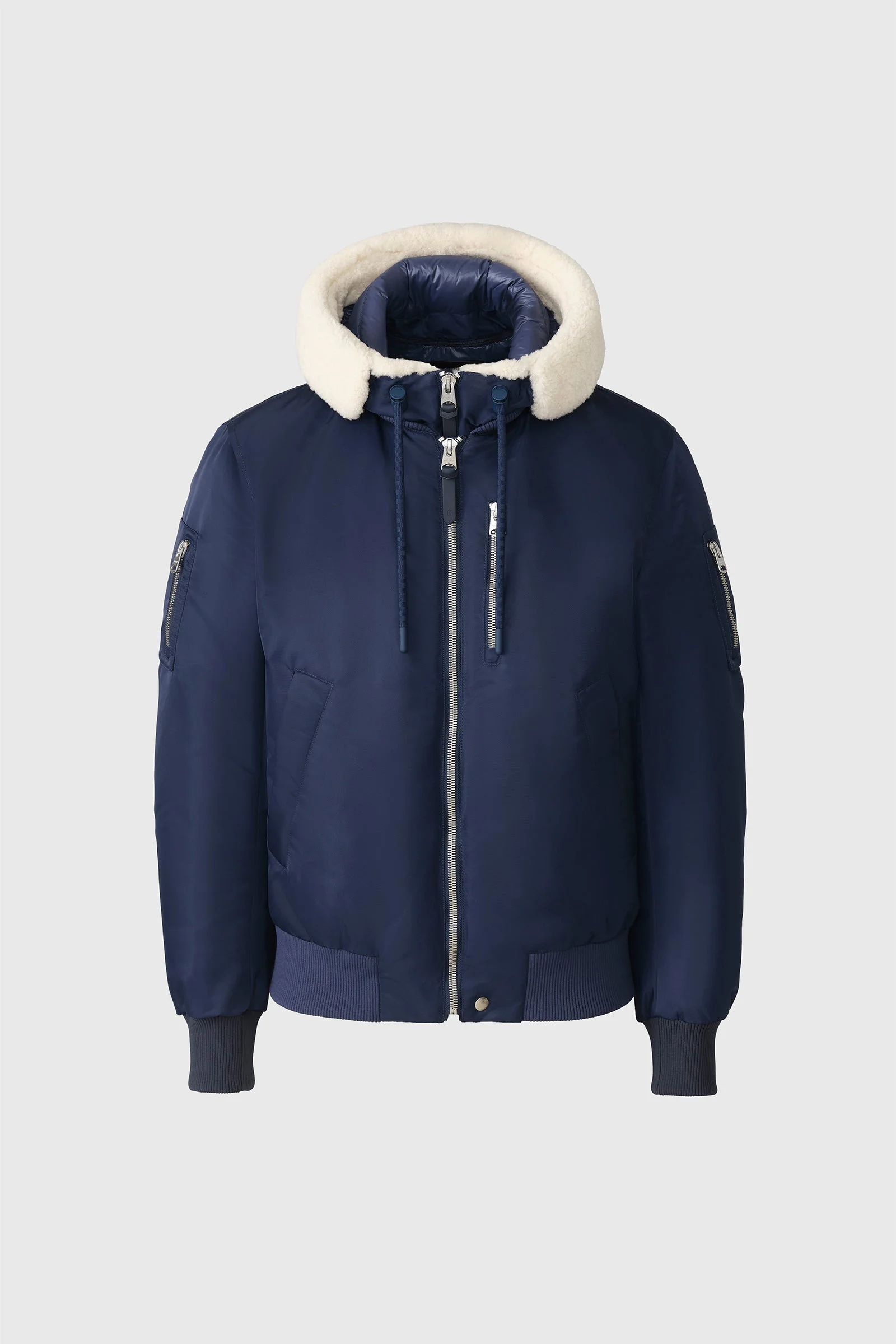 AUGUST-Z bomber jacket with shearling-trimmed hood - 1