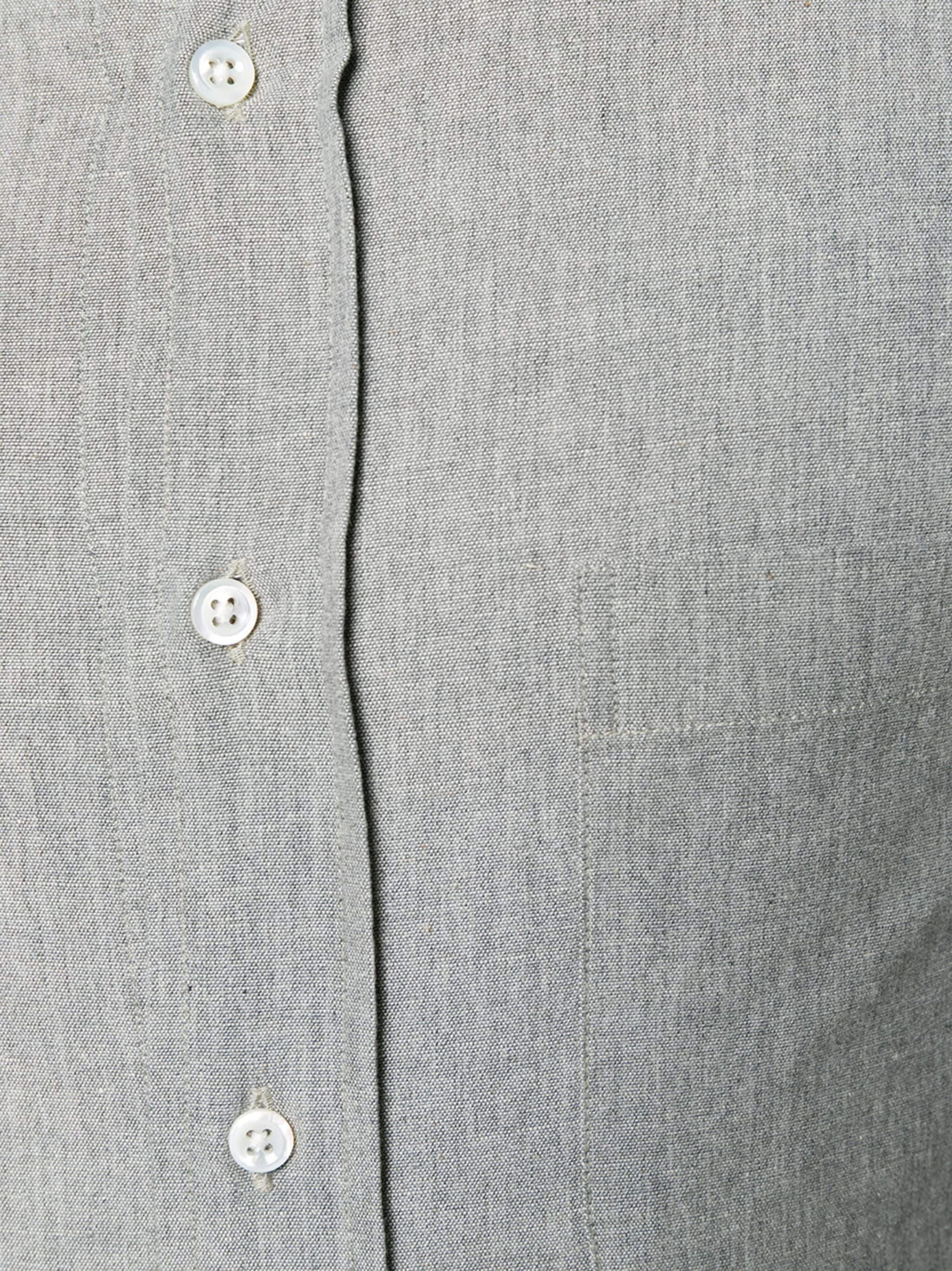 THOM BROWNE Men Straight Fit Shirt W/ 4 Bar In Chambray - 3
