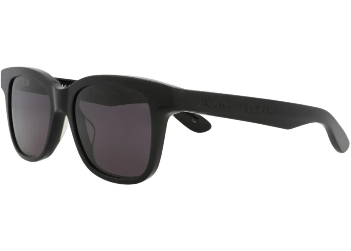 Alexander McQueen Square Rectangle Sunglasses Black Black Grey (AM0382S-30013620-005) - 1