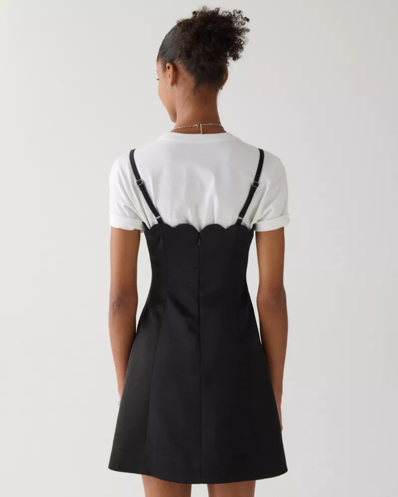Satin Scallop Mini Dress 4