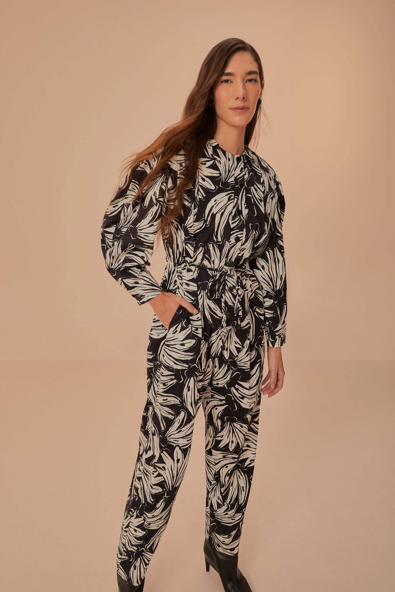 Black Bossa Banana Long Sleeve Jumpsuit 3