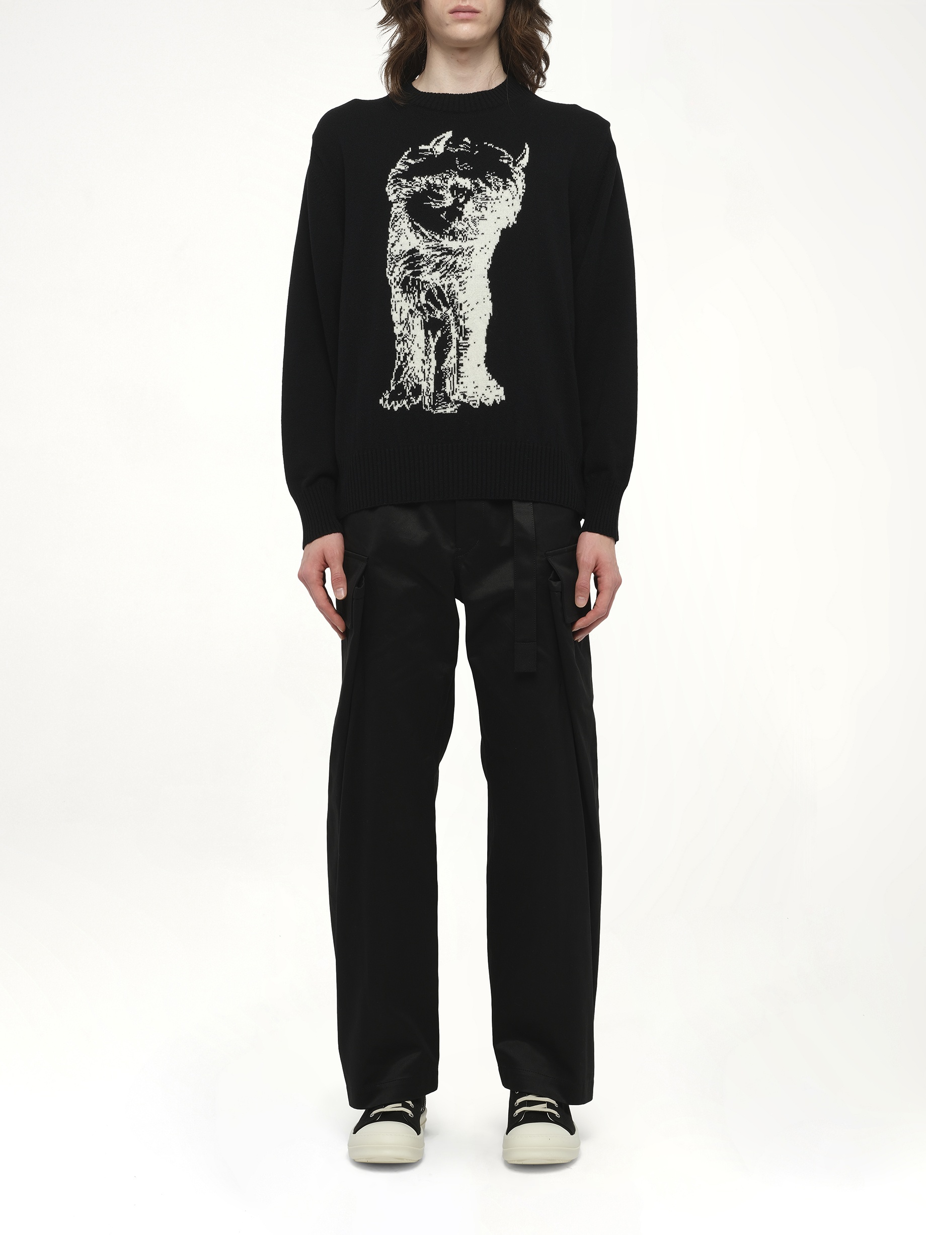 WHERE THE WILD THINGS ARE Wool Knit Pullover in Black - 7