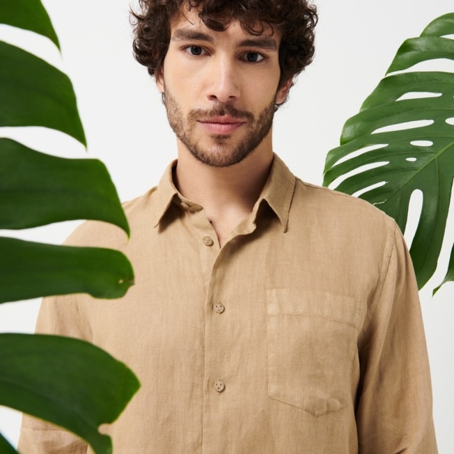 Men Linen Shirt Natural Dye - 7
