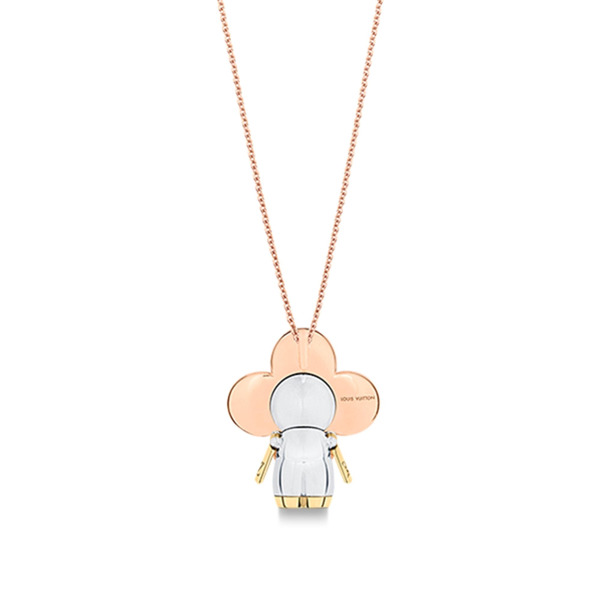 Vivienne pendant, 3 golds & diamonds - 4