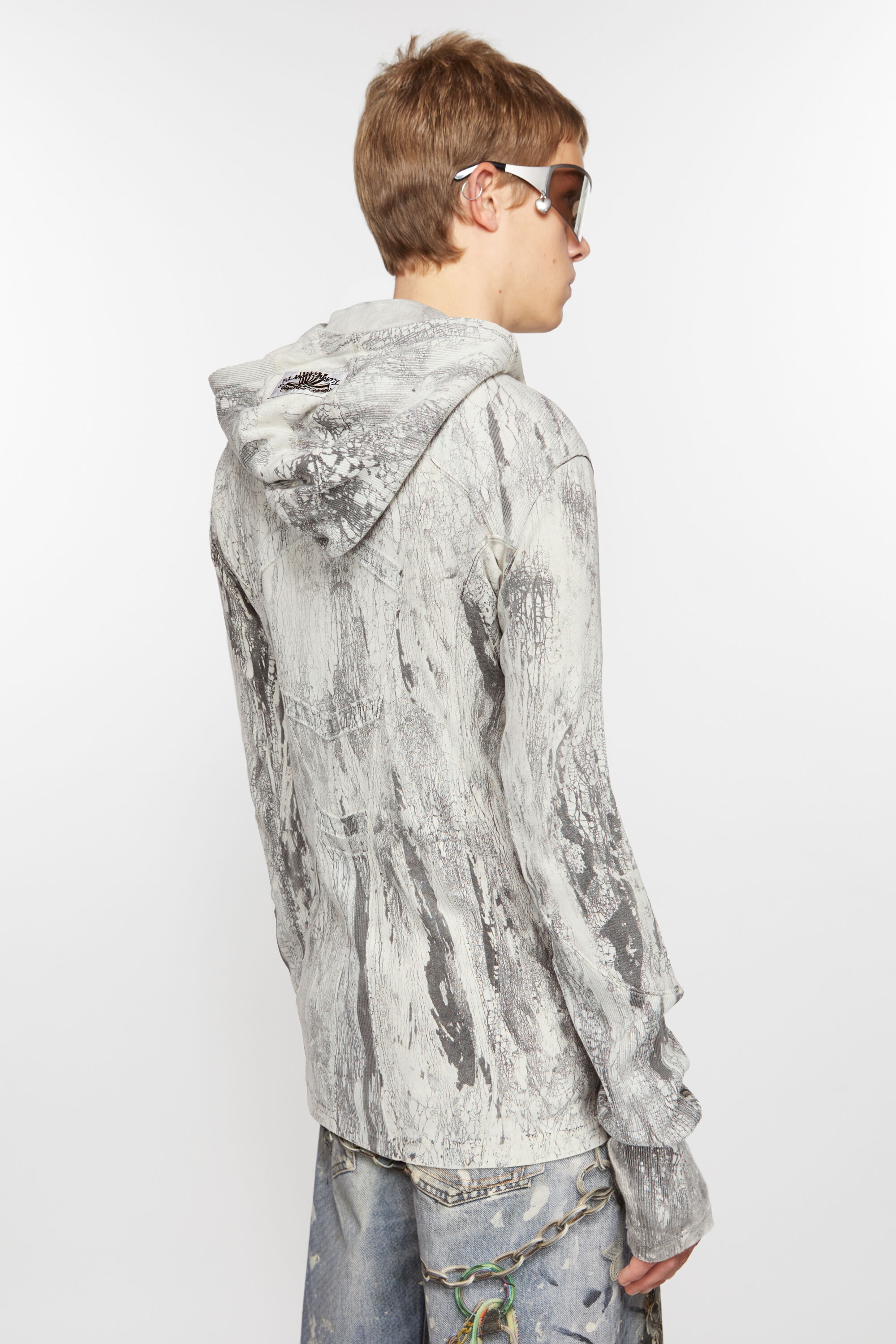 Zippered dyed sweater - Faded black - 3