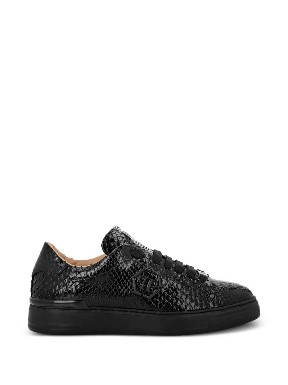 Hexagon python leather sneakers - 1