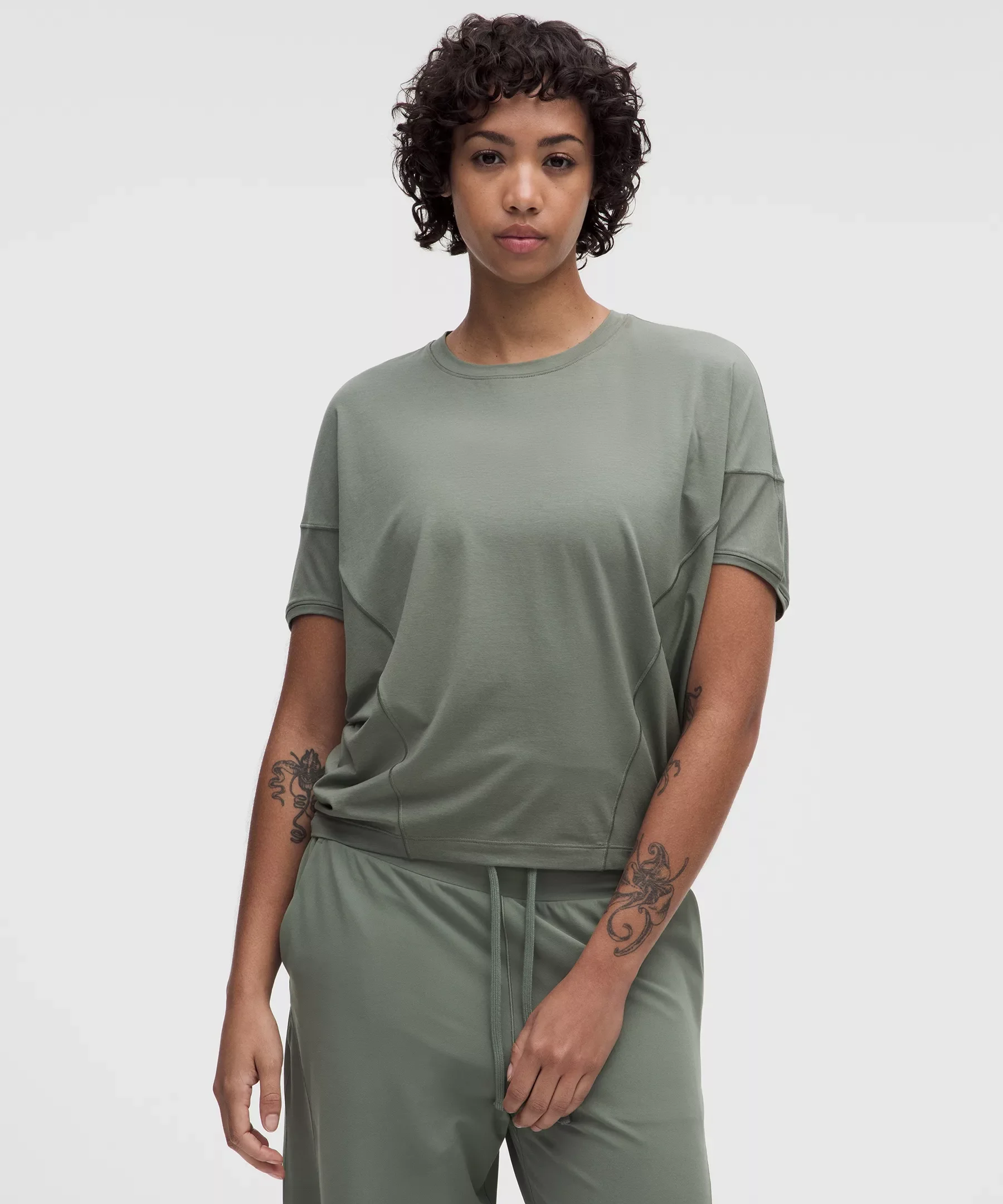 Cotton-Modal-Blend Dolman Tee - 1