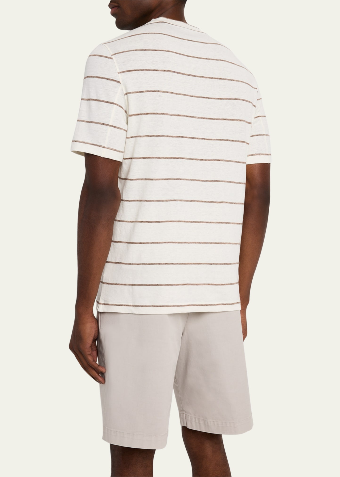 Men's Linen-Cotton Stripe Crewneck T-Shirt - 3