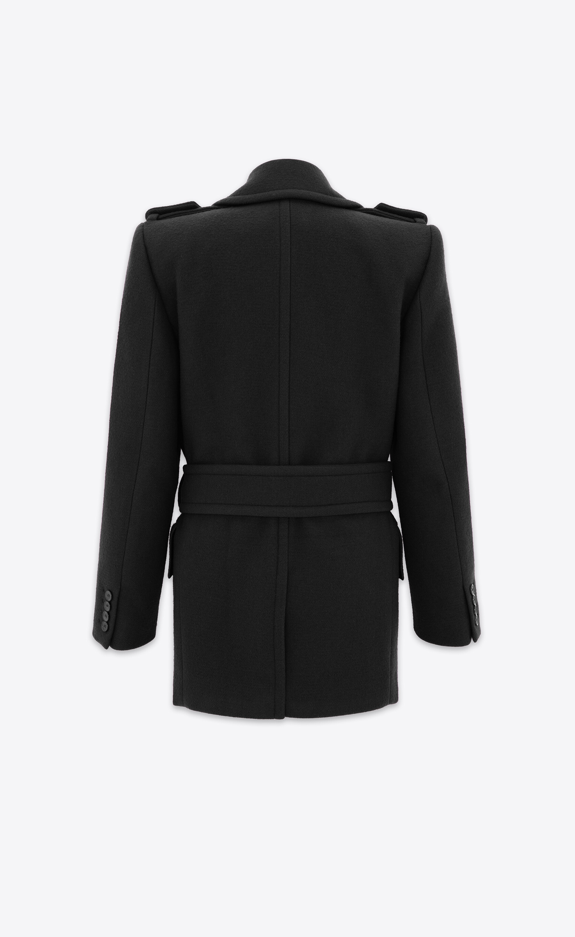 oversize shoulder coat in wool felt - 3